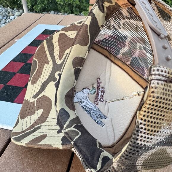 Vintage Ducks Unlimited Camo Cap Hat Snapback Hunting Trucker Camouflage Youngan - Picture 7 of 8